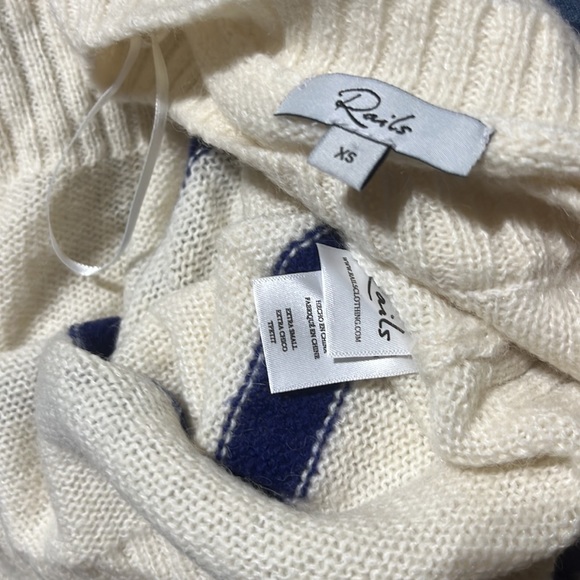 Rails Perci Seaside Stripe wool alpaca sweater light knit beachy boho XS NWOT - Picture 13 of 13